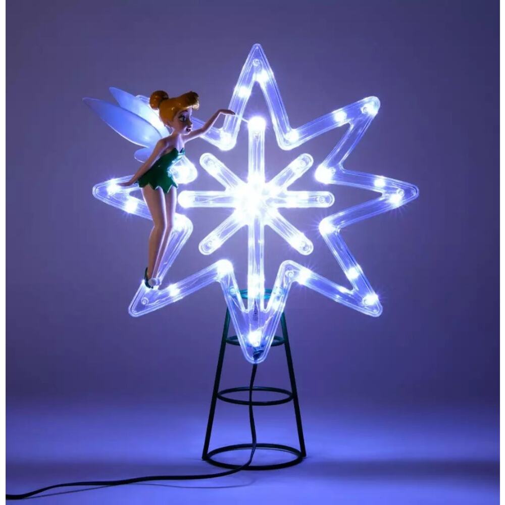 Disney Tinker Bell Light-Up Tree Topper Peter Pan Christmas Wishing Star NEW - Picture 7 of 7